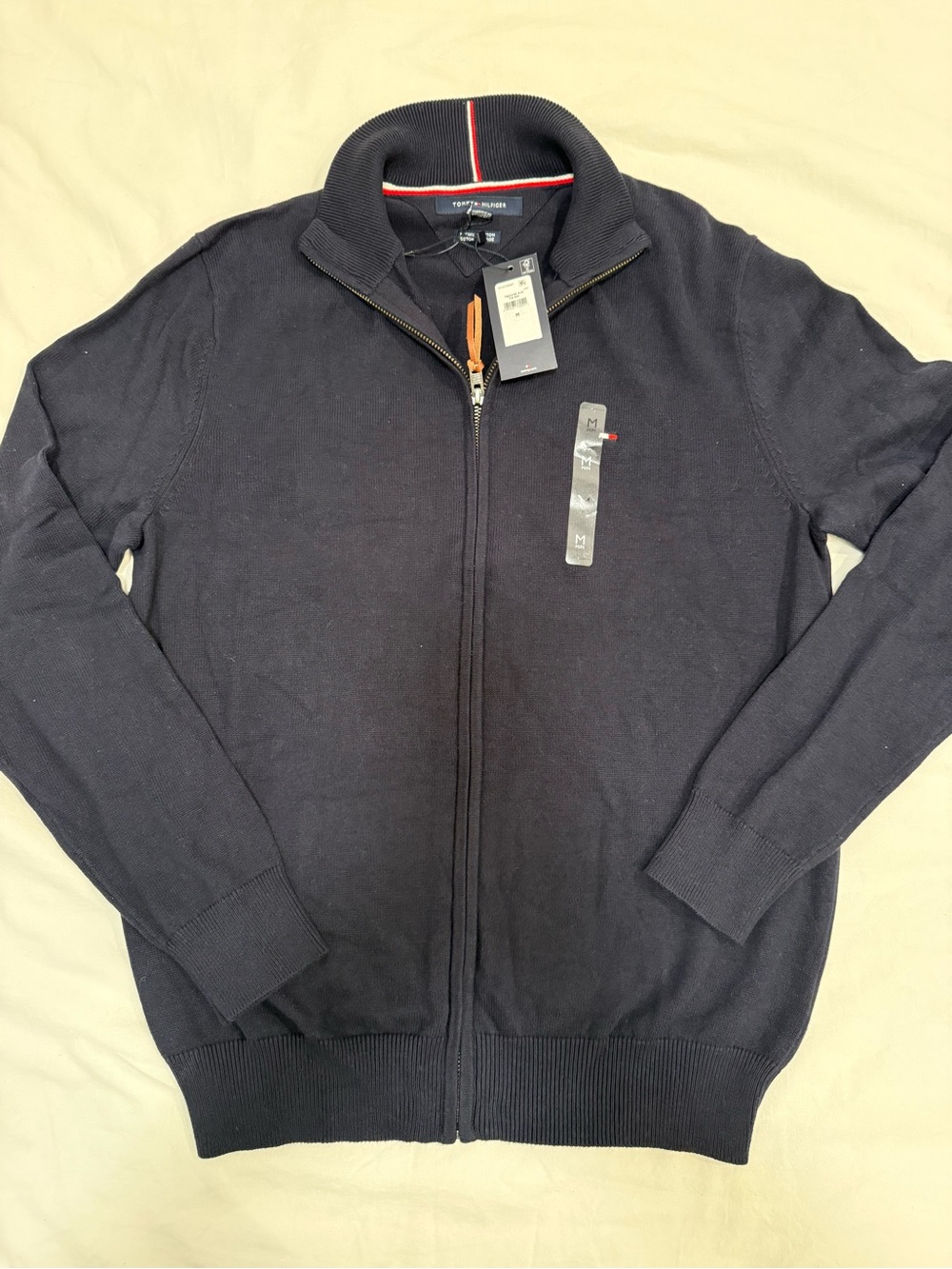 Tommy Hilfiger Men's Navy Zip-Up Knit Sweater